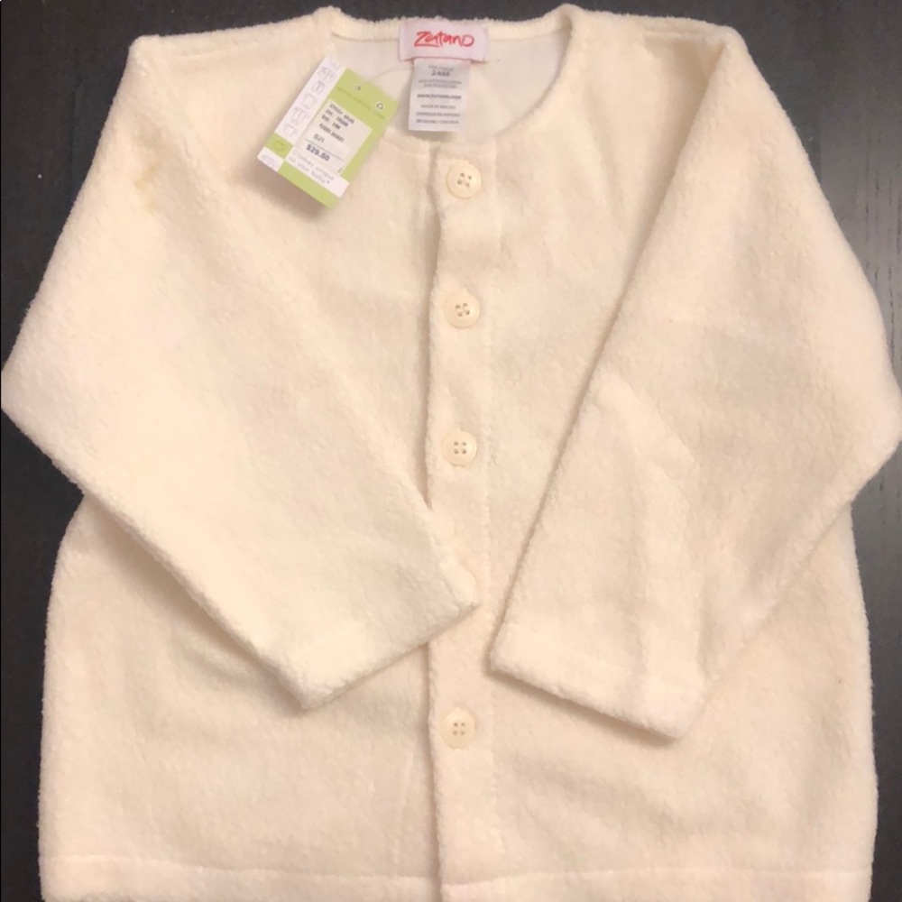 Zutano cream cozie fleece jacket. NWT